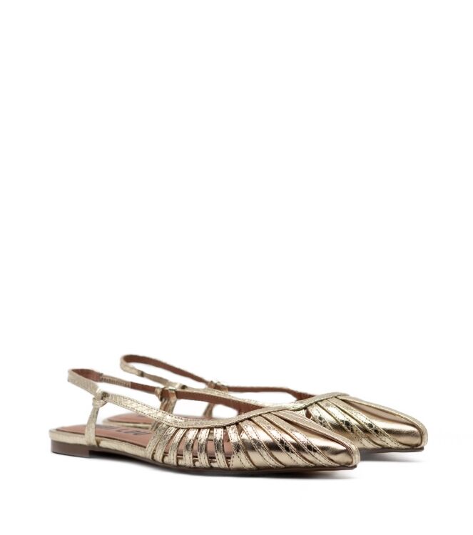 Bibi Lou Dames Puntige sling ballerina's in Goud online kopen 