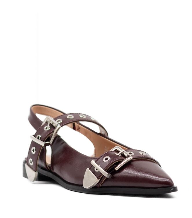 Posh by Poelman Dames Puntige sling ballerina's in Bordeau online kopen 