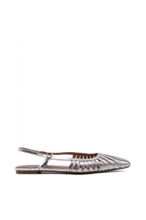 Bibi Lou dames ballerina rubberzolen zilv