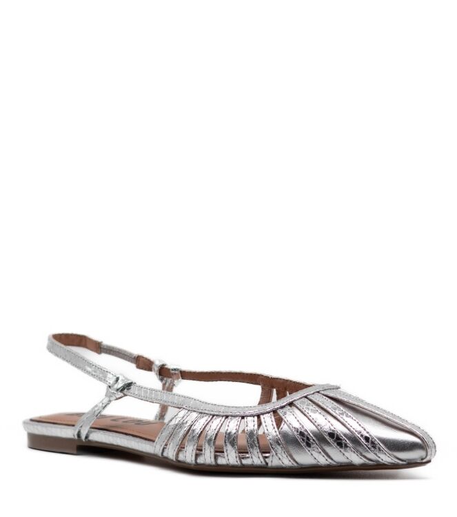 Bibi Lou Dames Puntige sling ballerina's in Zilver online kopen 