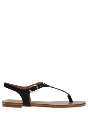 Tube dames sandalen zwart suede
