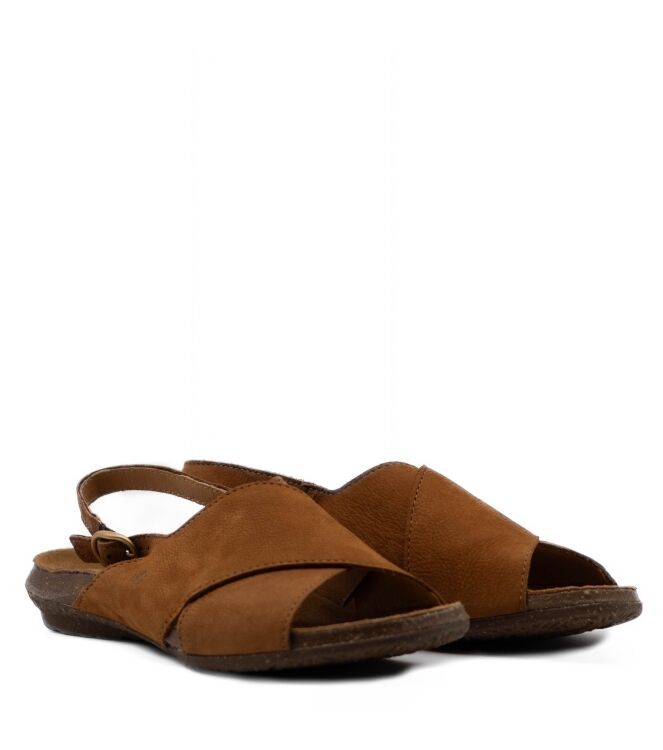 El Naturalista El Naturalista dames sandalen rubberzolen brui Nobuck Lavado Cuero El Naturalista Dames Sandaal in Bruin online kopen