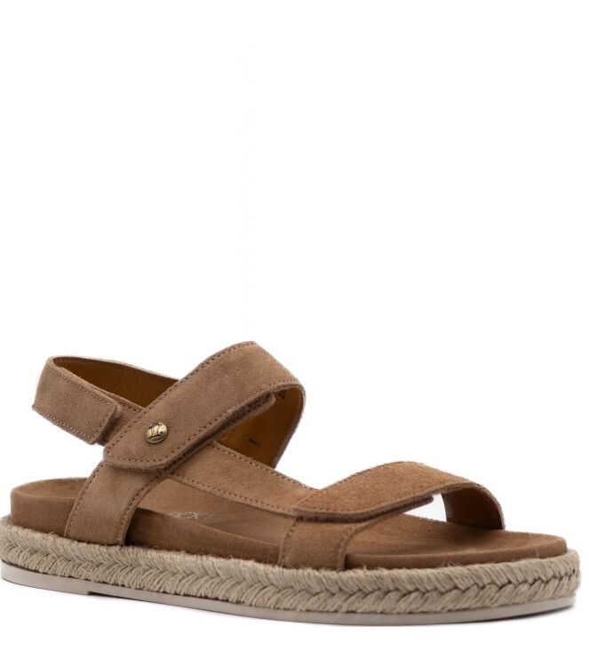 Panama Jack Panama Jack dames sandalen rubberzolen bruin Velour Cuero/Bark Panama Jack Dames Sandaal in Naturel online kopen