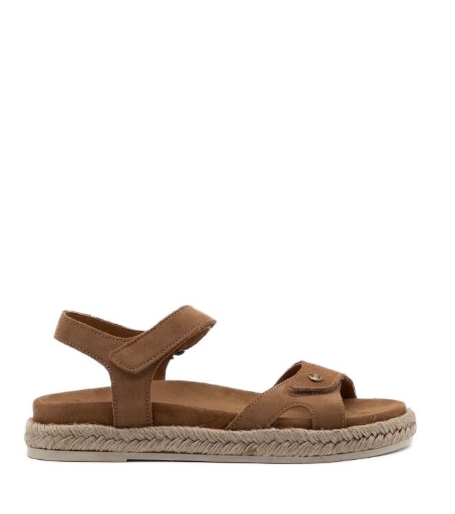 Panama Jack Panama Jack dames sandalen rubberzolen natur Velour Cuero/Bark Panama Jack Dames Sandaal in Naturel online kopen