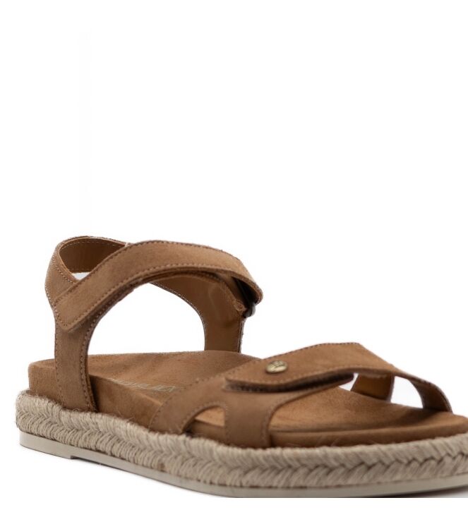Panama Jack Panama Jack dames sandalen rubberzolen natur Velour Cuero/Bark Panama Jack Dames Sandaal in Naturel online kopen
