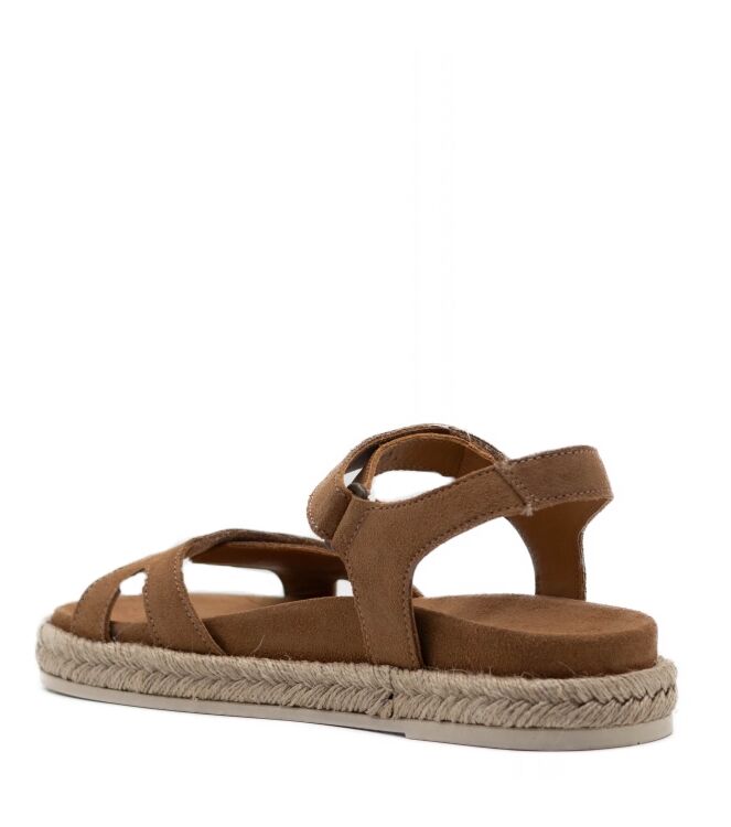 Panama Jack Panama Jack dames sandalen rubberzolen natur Velour Cuero/Bark Panama Jack Dames Sandaal in Naturel online kopen