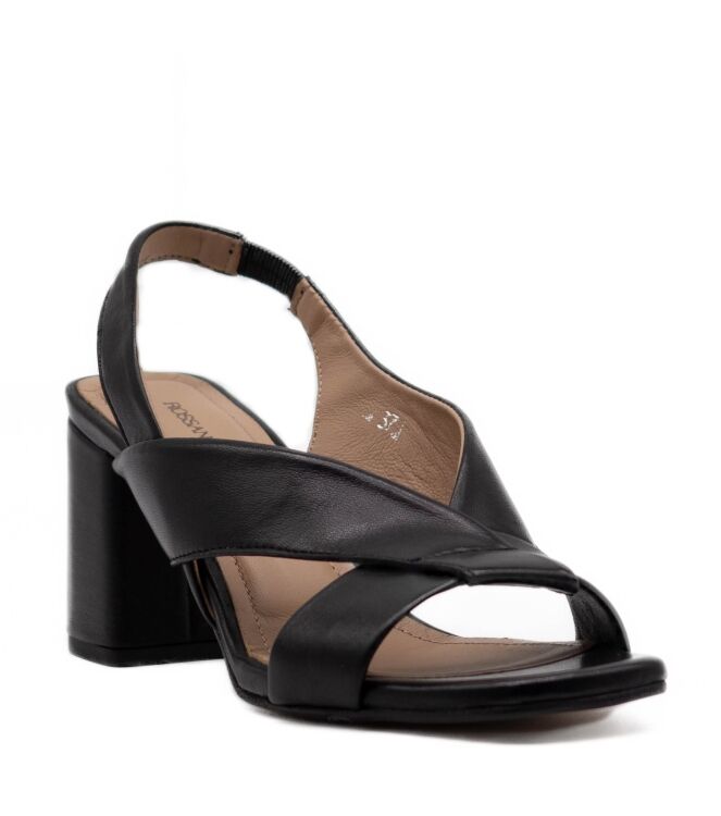 Rossano Bisconti Rossano Bisconti dames sandalen lerenzolen zwart Glove Nero Rossano Bisconti Dames Sandalen op hak in Zwart online kopen