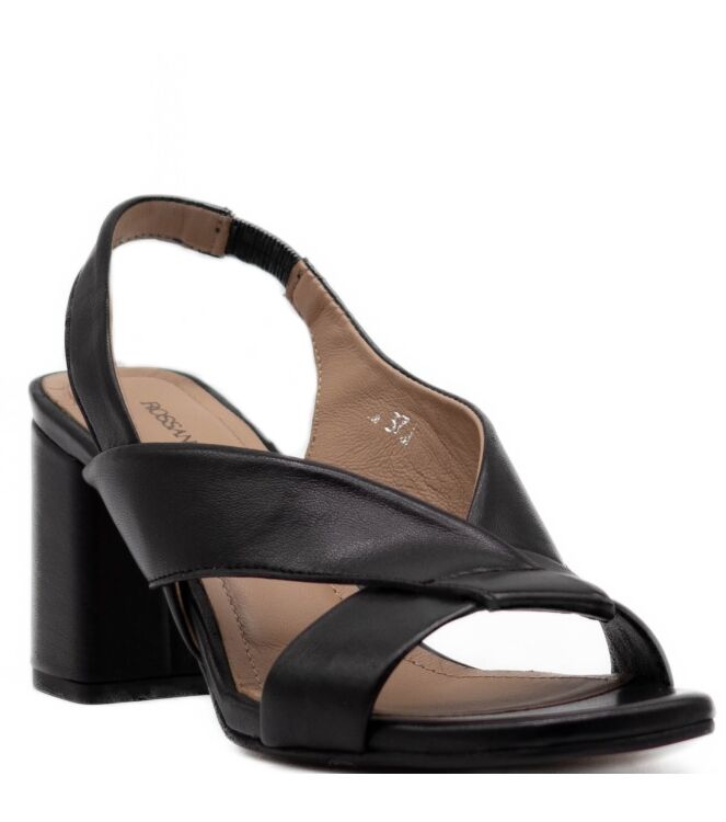 Rossano Bisconti Rossano Bisconti dames sandalen lerenzolen zwart Glove Nero Rossano Bisconti Dames Sandalen op hak in Zwart online kopen