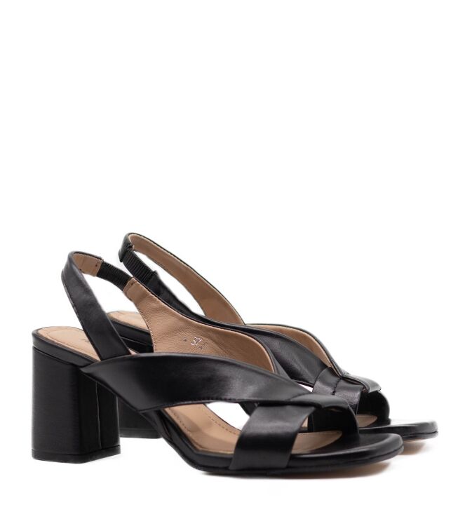 Rossano Bisconti Rossano Bisconti dames sandalen lerenzolen zwart Glove Nero Rossano Bisconti Dames Sandalen op hak in Zwart online kopen