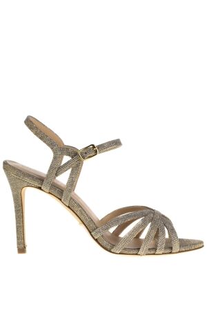 Julie Dee dames sandalen op hak zilver