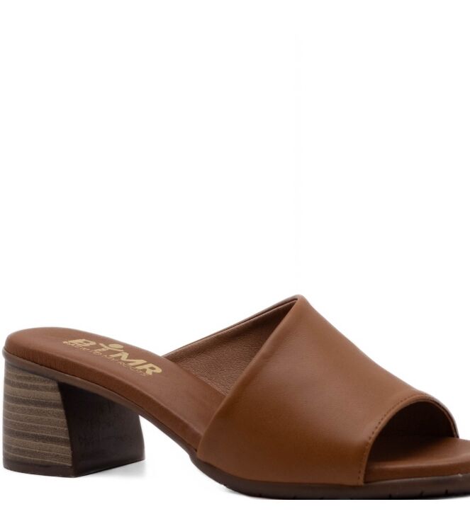 BTMR BTMR dames sandalen rubberzolen natur Cuero Oscuro BTMR Dames Sandalen op hak in Naturel online kopen