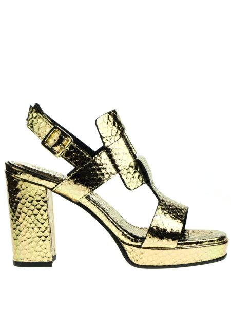 Rossano bisconti Dames sandalen op hak goud