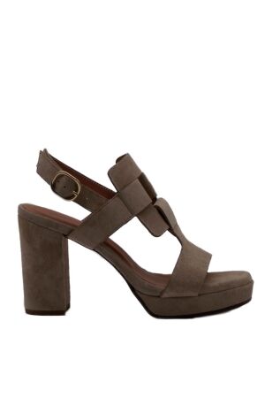 Rossano Bisconti dames sandalen op hak beige sued