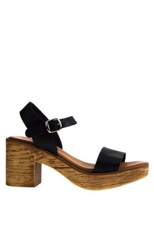 BTMR dames sandaal plateau zwart