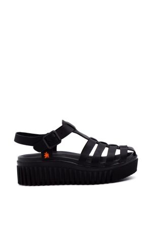 Art dames sandalen plateau zwart