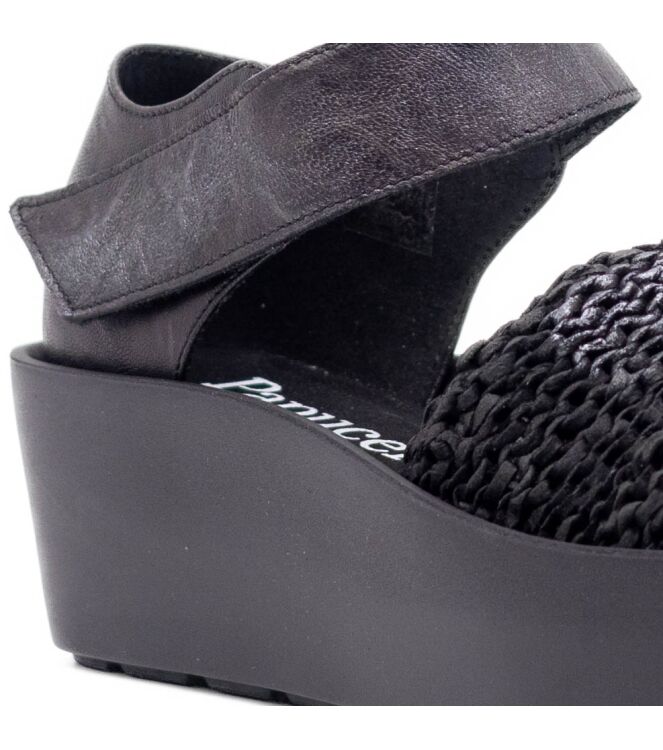 papucei  Dames Sandaal Plateauzool Zwart 