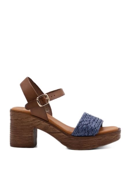 Btmr Dames sandalen op hak blauw