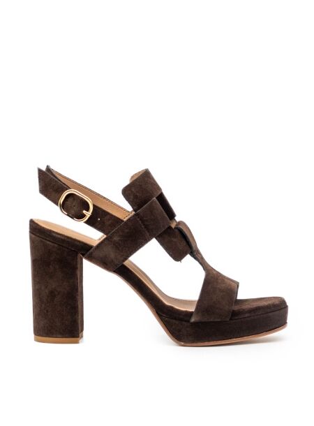 Rossano bisconti Dames sandaal op hak bruin