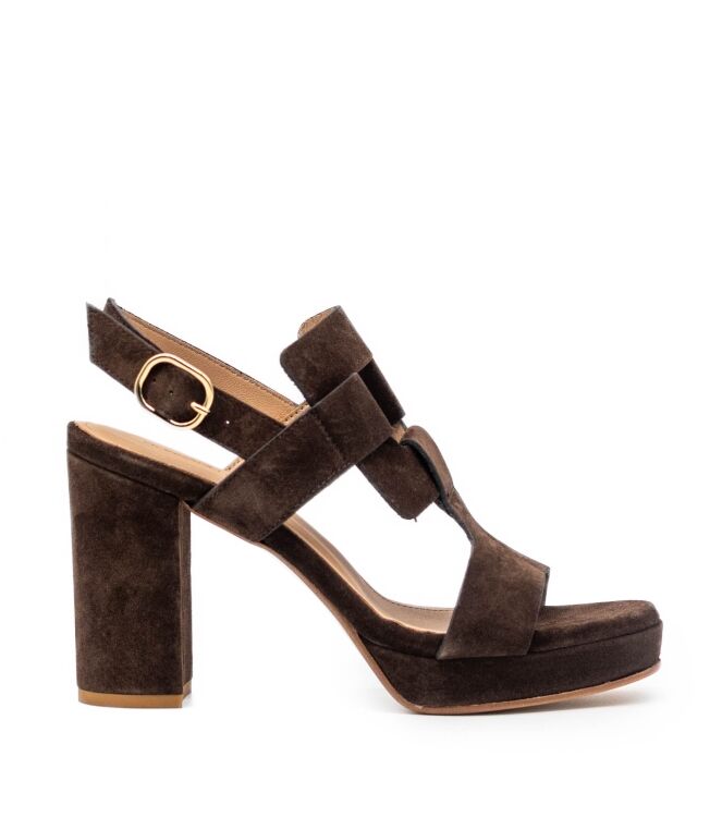 Rossano Bisconti  Dames Sandaal Op Hak Bruin 