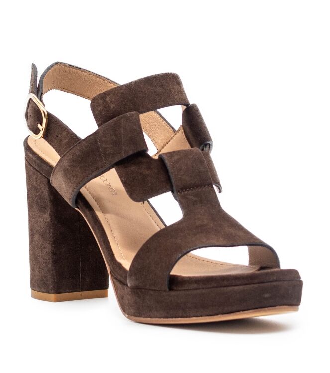 Rossano Bisconti  Dames Sandaal Op Hak Bruin 