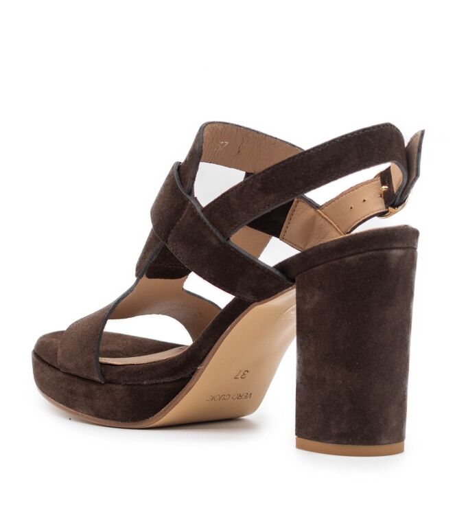 Rossano Bisconti  Dames Sandaal Op Hak Bruin 