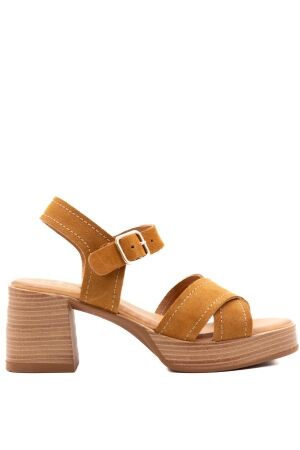 BTMR dames sandalen camel suede
