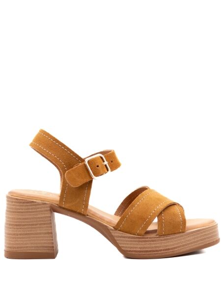 Btmr Dames sandalen camel suede