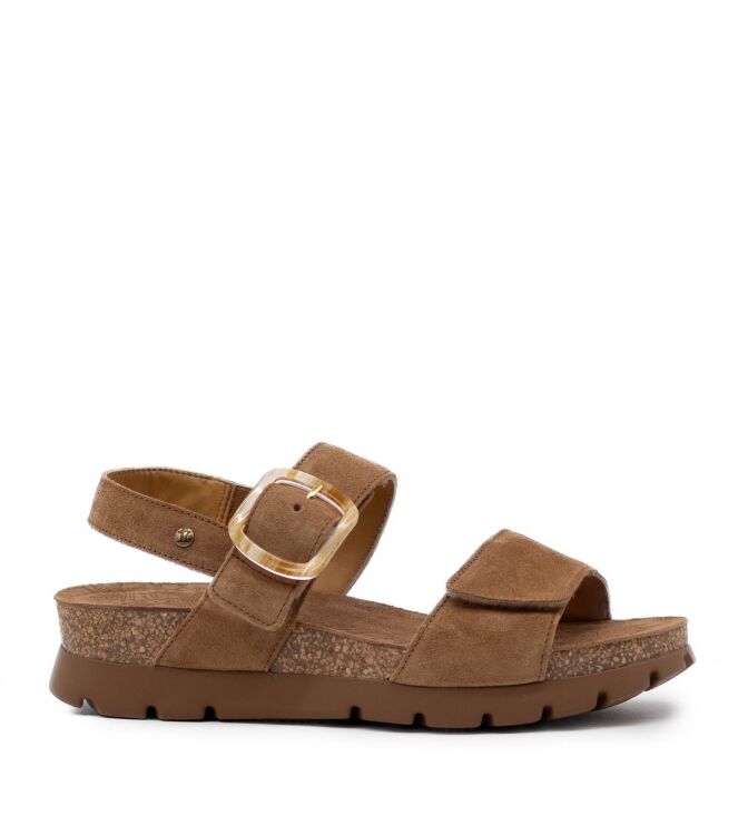 Panama Jack Panama Jack dames sandalen plateauzolen natu Velour Cuero Bark Panama Jack Dames Platform Sandalen in Naturel online kopen