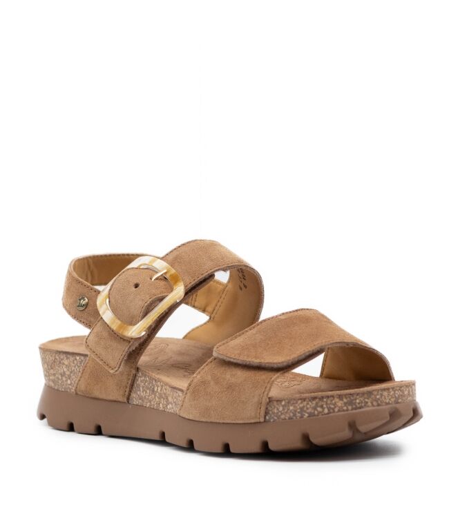 Panama Jack Panama Jack dames sandalen plateauzolen natu Velour Cuero Bark Panama Jack Dames Platform Sandalen in Naturel online kopen