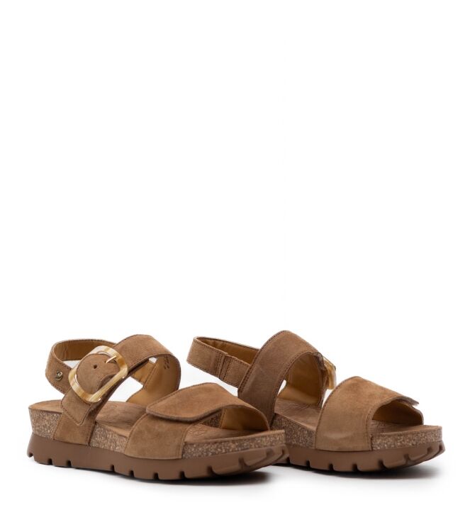 Panama Jack Panama Jack dames sandalen plateauzolen natu Velour Cuero Bark Panama Jack Dames Platform Sandalen in Naturel online kopen