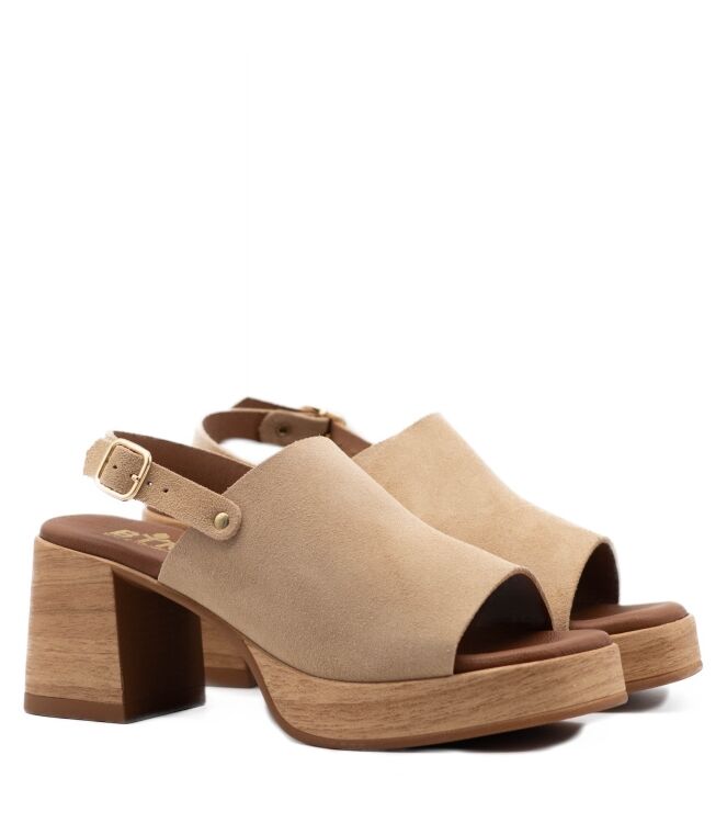 BTMR  Dames Sandalen Plateauzolen Natu 