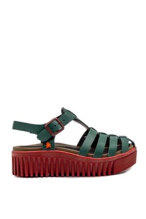 art dames sandalen plateau groen