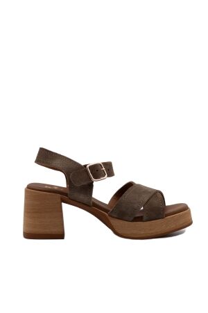 BTMR dames sandalen plateau groen