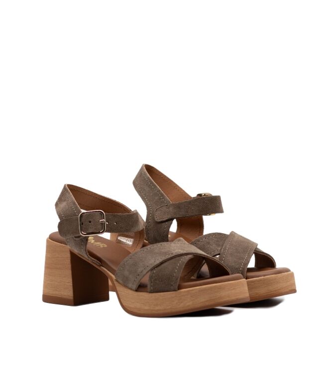 BTMR  Dames Sandalen Plateau Groen 
