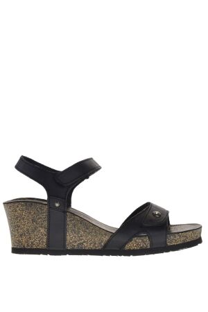 panama jack Panama Jack Wedge Sandals Black for Women