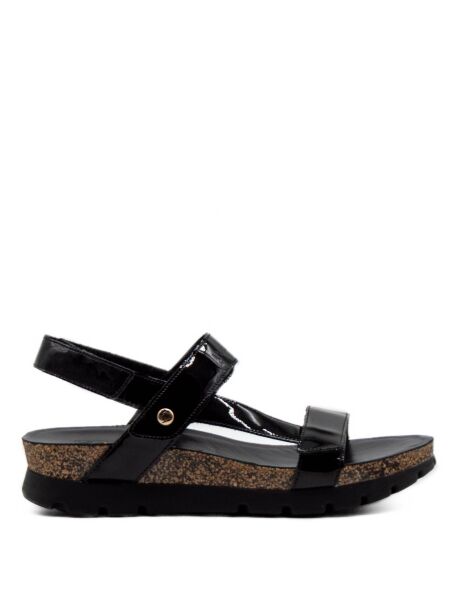 Panama jack Dames sandalen sleehak zwart lak