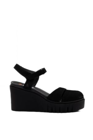 Art dames sandalen sleehakken zwart