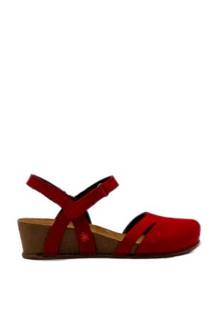 Art dames sandalen sleehak rood