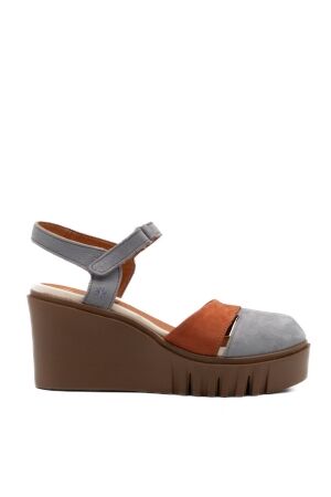 Art dames sandalen sleehakken blauw