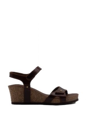 panama jack dames sandalen op sleehak bruin