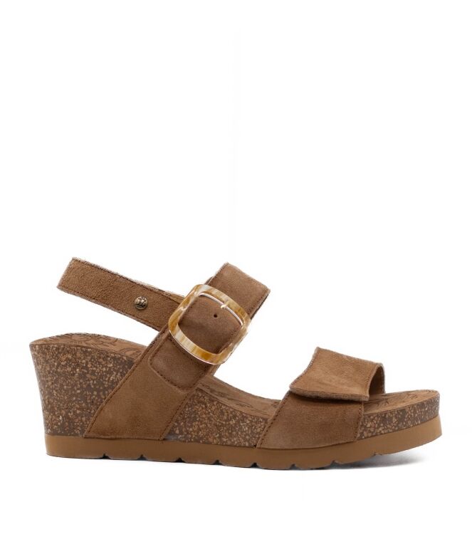 Panama Jack Dames Sandalen Sleehak in Naturel online kopen 