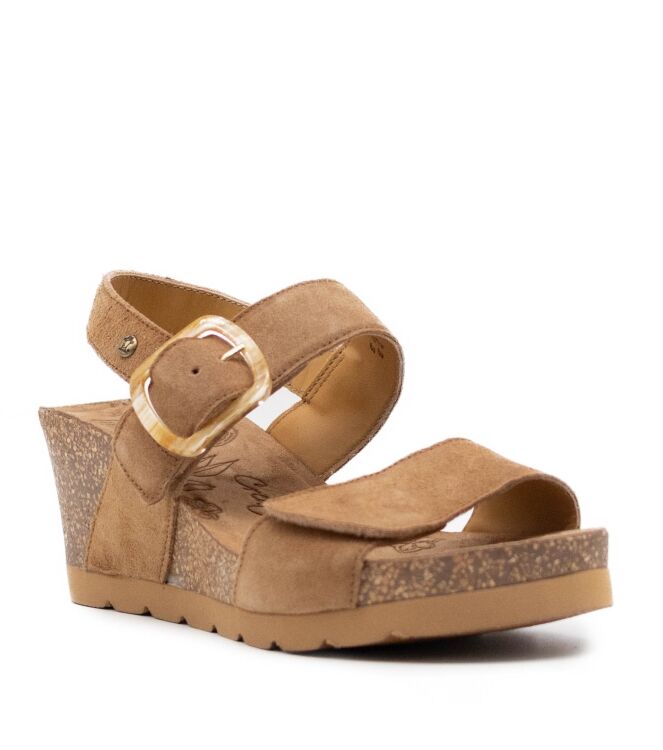 Panama Jack Dames Sandalen Sleehak in Naturel online kopen 