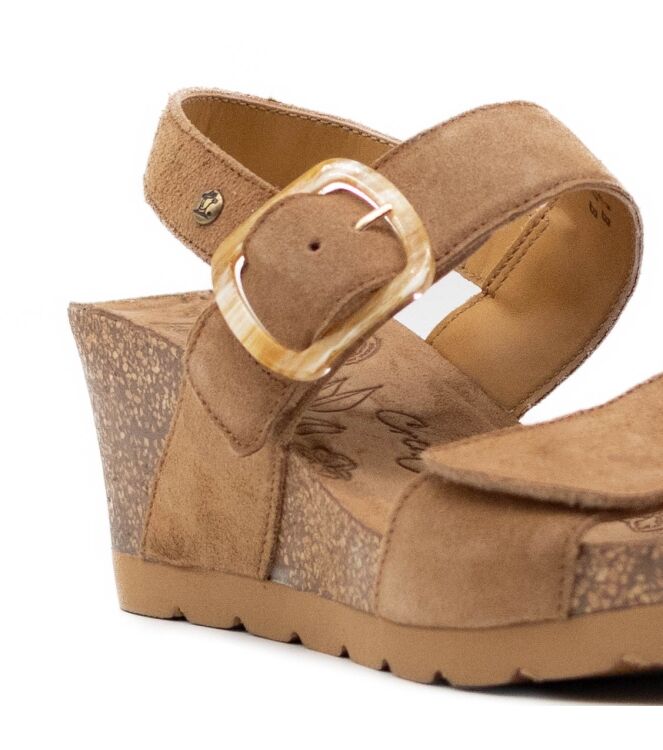 Panama Jack Dames Sandalen Sleehak in Naturel online kopen 