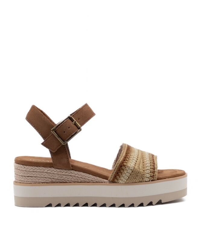 Toms Dames Sandalen Sleehak in Naturel online kopen 