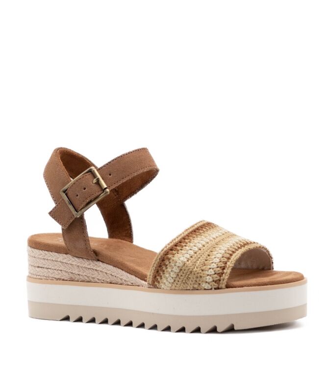 Toms Dames Sandalen Sleehak in Naturel online kopen 