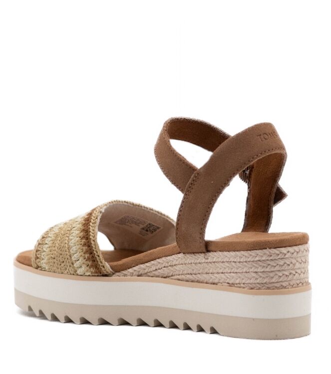 Toms Dames Sandalen Sleehak in Naturel online kopen 