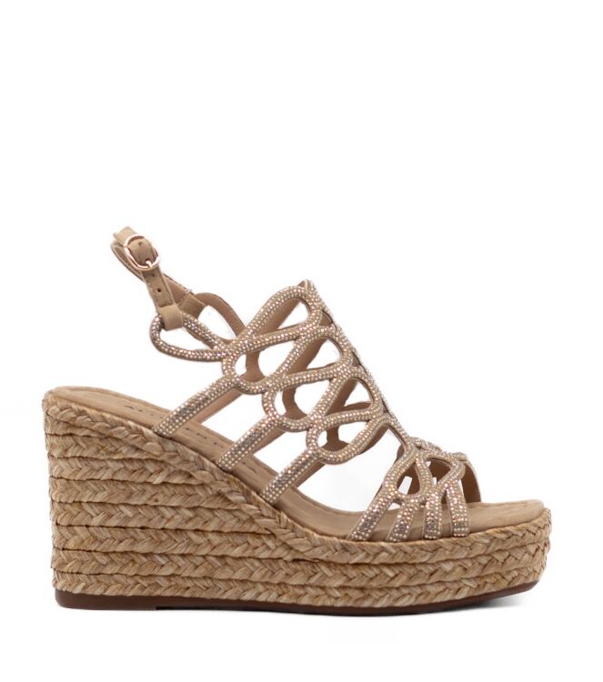 Alma en Pena Dames Sandalen Sleehak in Naturel online kopen 