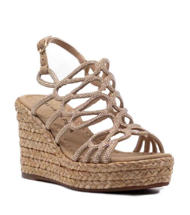 Alma en Pena Dames Sandalen Sleehak in Naturel online kopen 