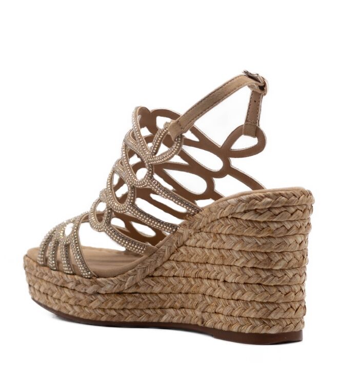 Alma en Pena Dames Sandalen Sleehak in Naturel online kopen 