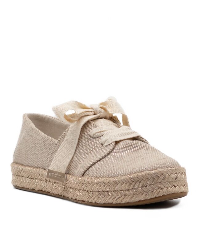 Toms Dames Lage Veterschoenen in Champagne Metallic Goud online kopen